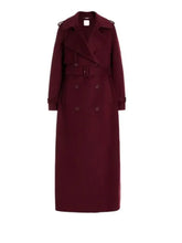 Solid Belt Buttons Turndown Collar Overcoat